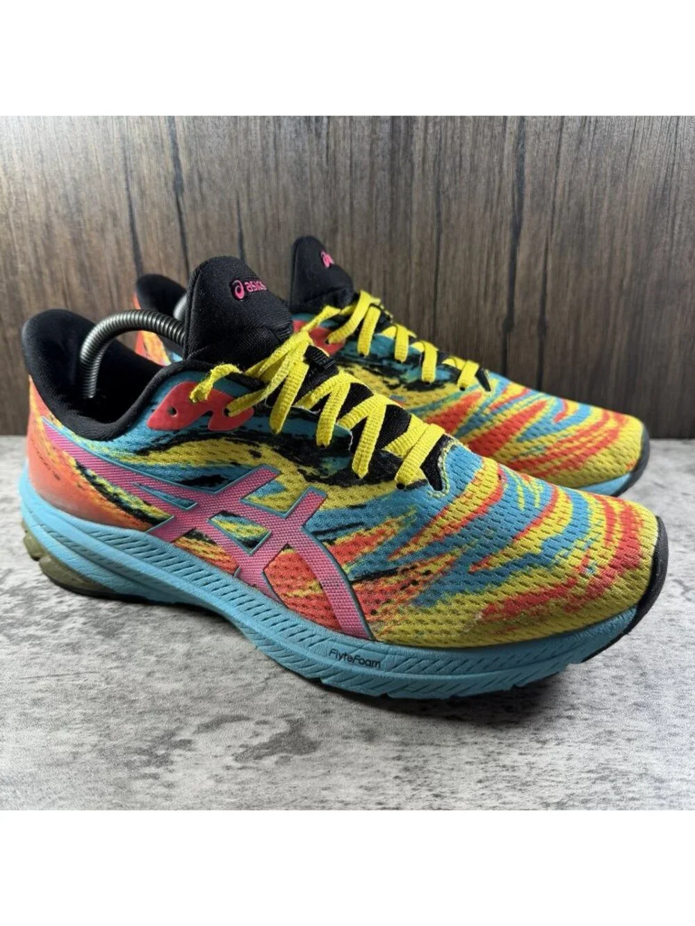 Asics GT-1000 12 Vibrant Yellow Hot Pink Running Shoes 1011B826 Mens Size 10
